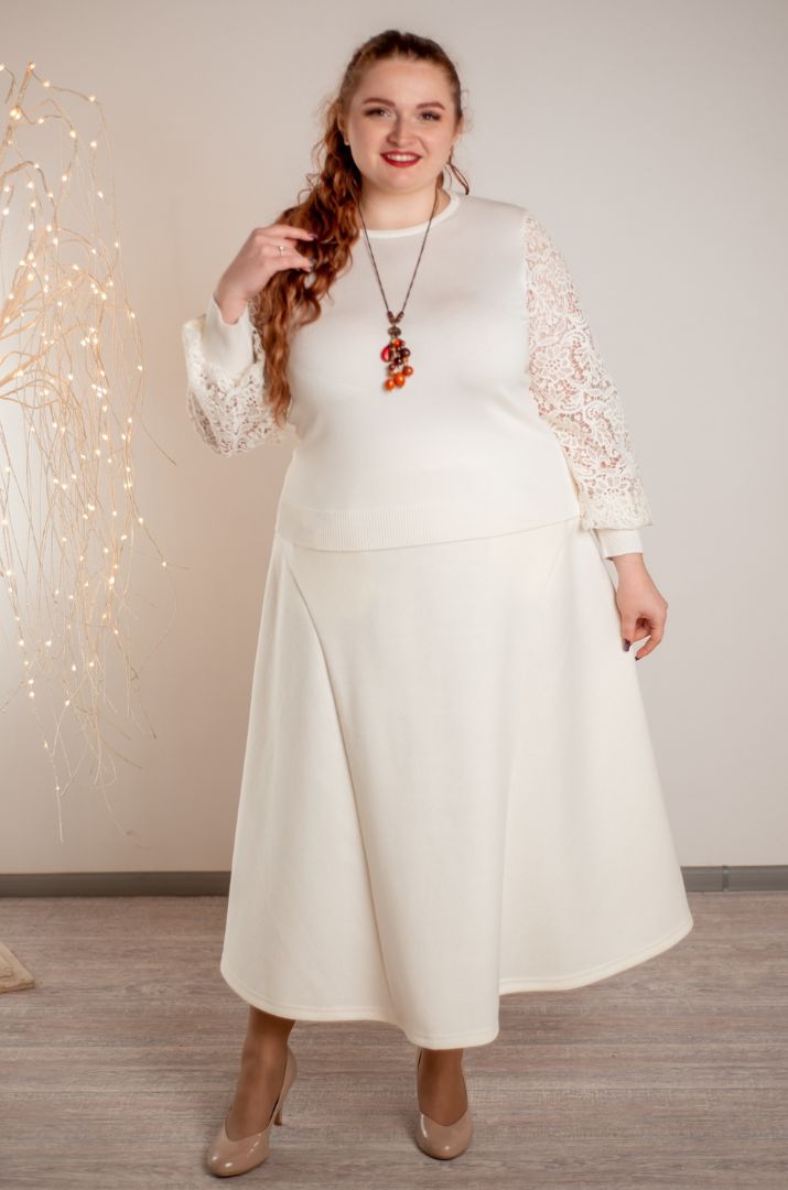 Тепла максі-спідниця з драпу з декоративними кишенями великих розмірів