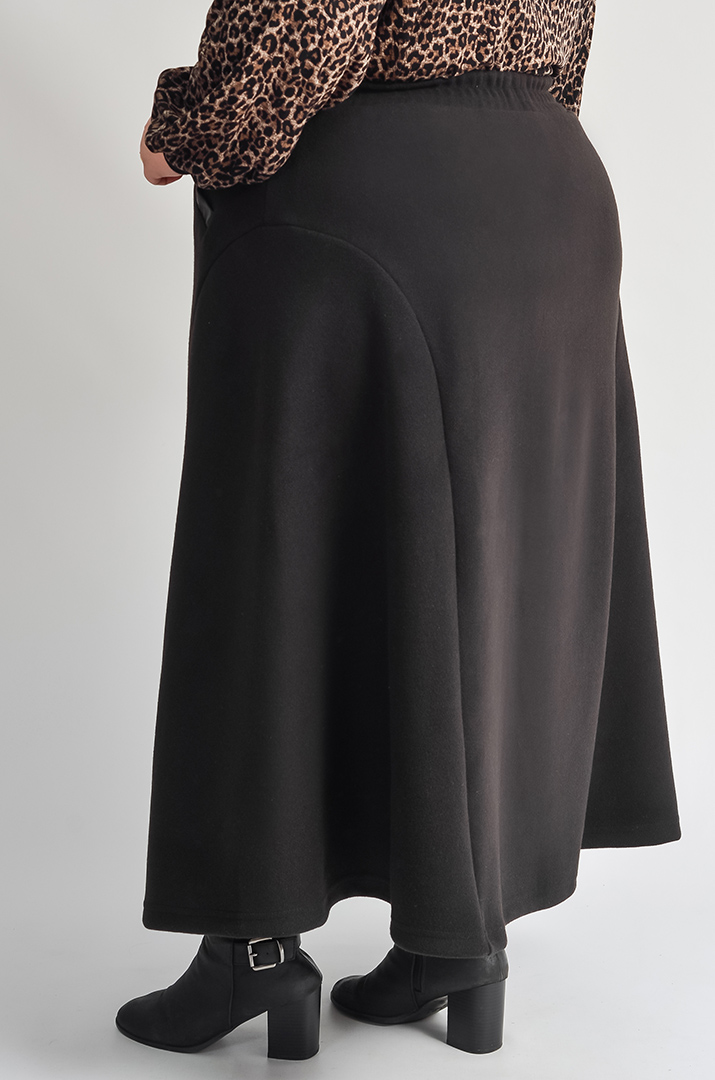Тепла максі-спідниця з драпу з декоративними кишенями великих розмірів
