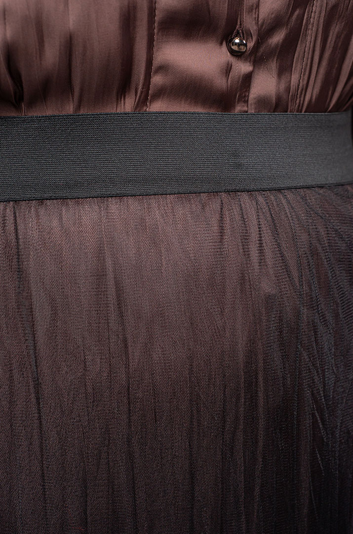 Спідниця максі з фактурною основою і прозорим верхом великих розмірів