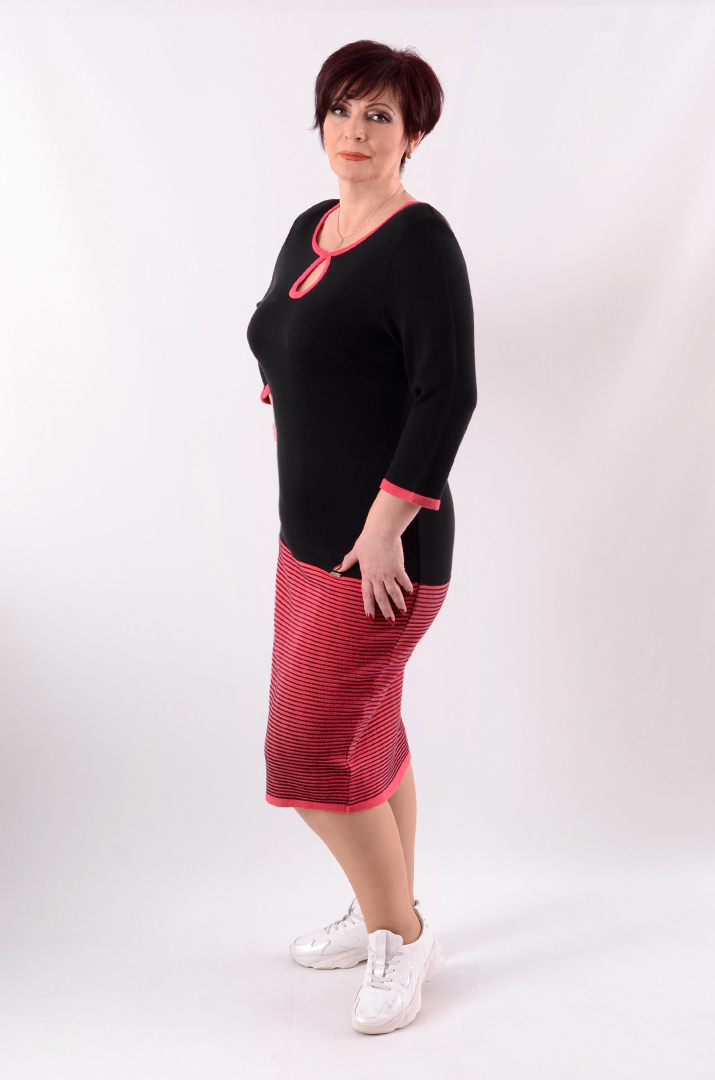 Платье вязаное тёплое батал