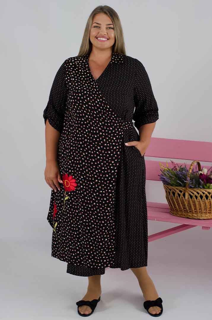 Повсякденна довга сукня на запах батал