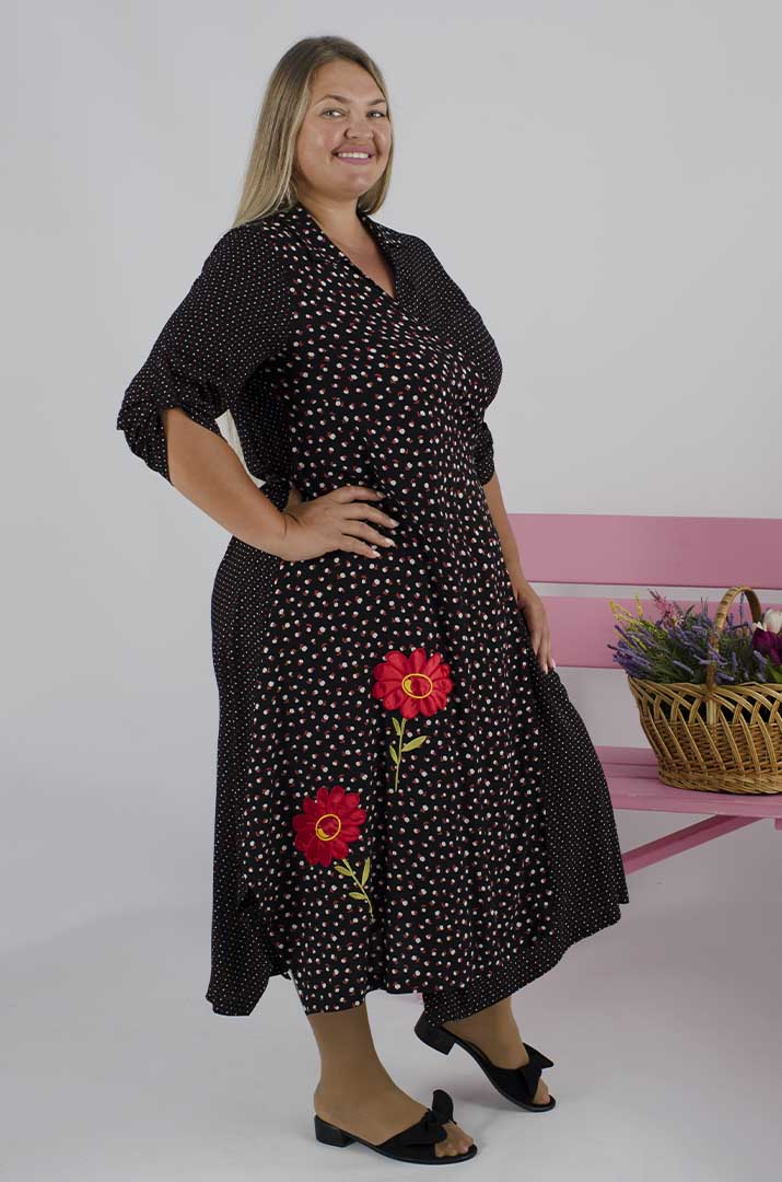 Повсякденна довга сукня на запах батал