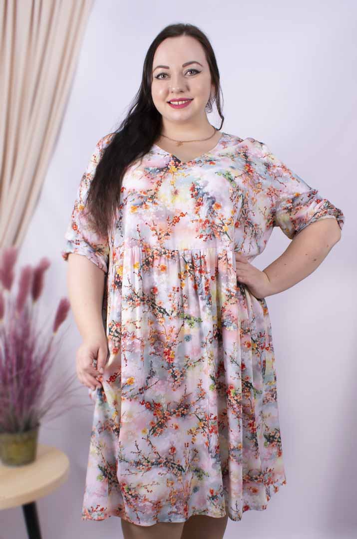 Сукня міді у квітах супер батал