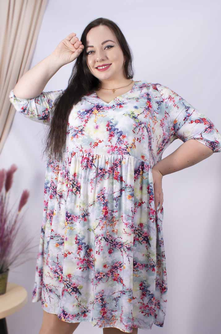 Сукня міді у квітах супер батал