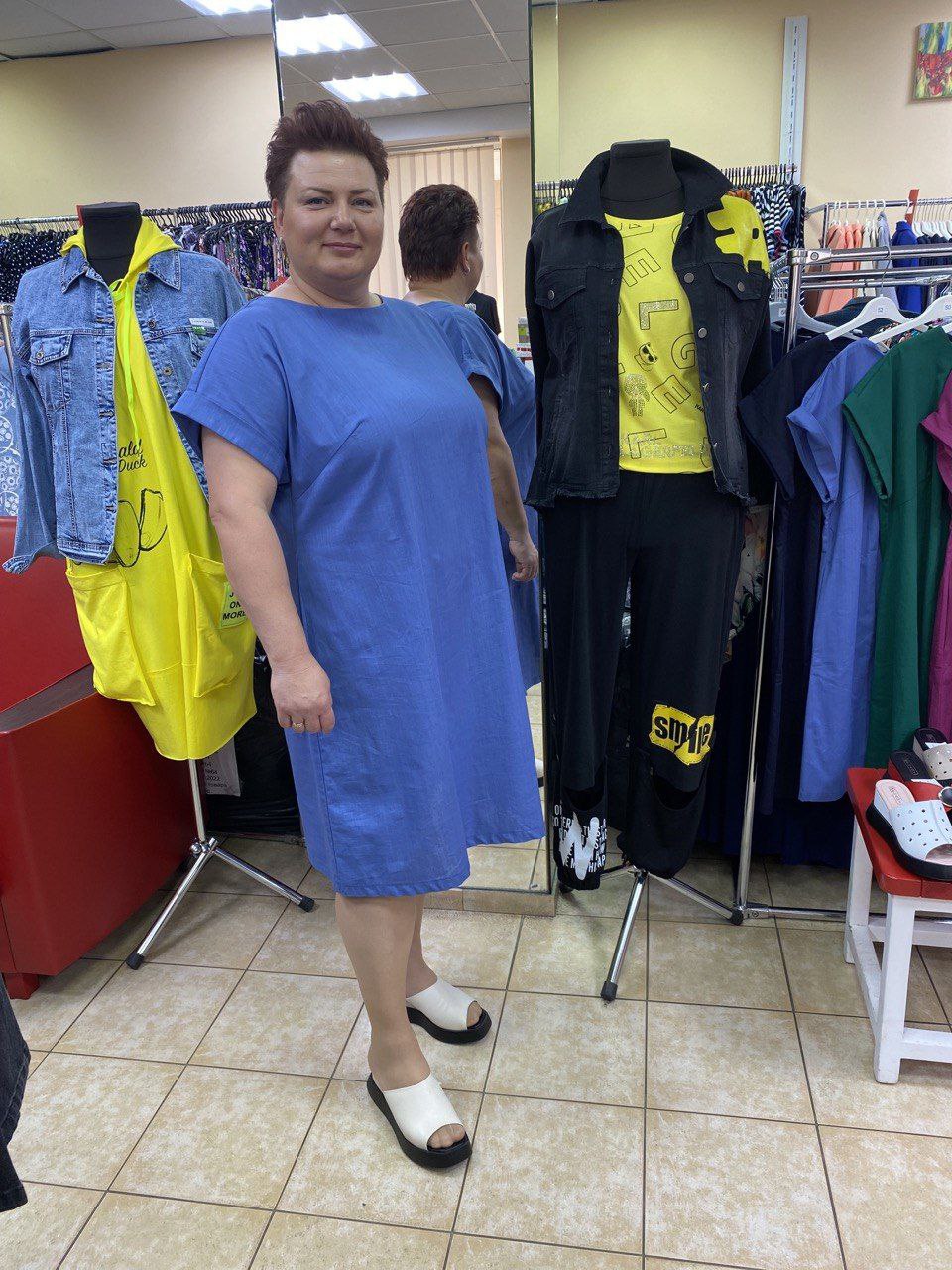 Сукня льон в різних кольорах  міді  батал