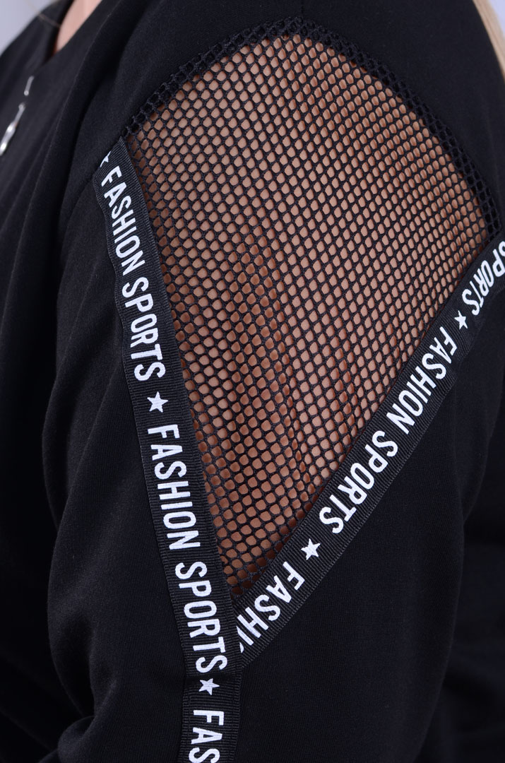 Сукня міді з сіткою та принтом батал