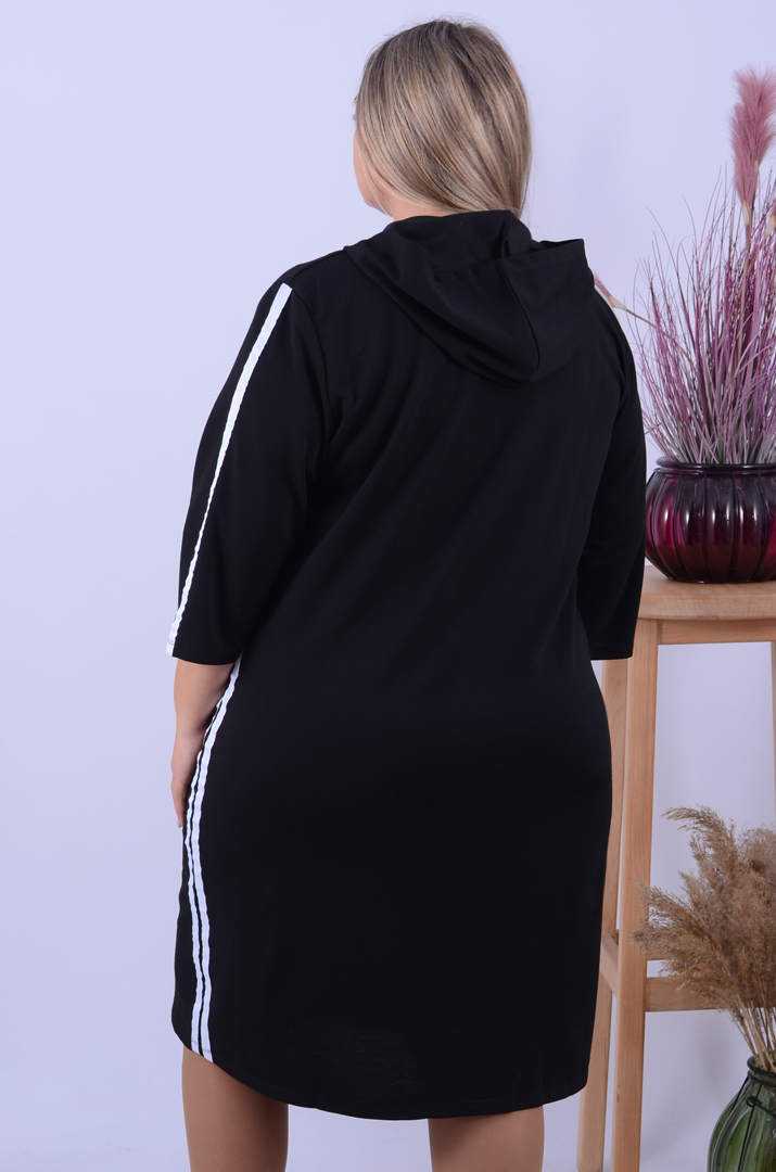 Сукня міді два кольори у спортивному стилі батал