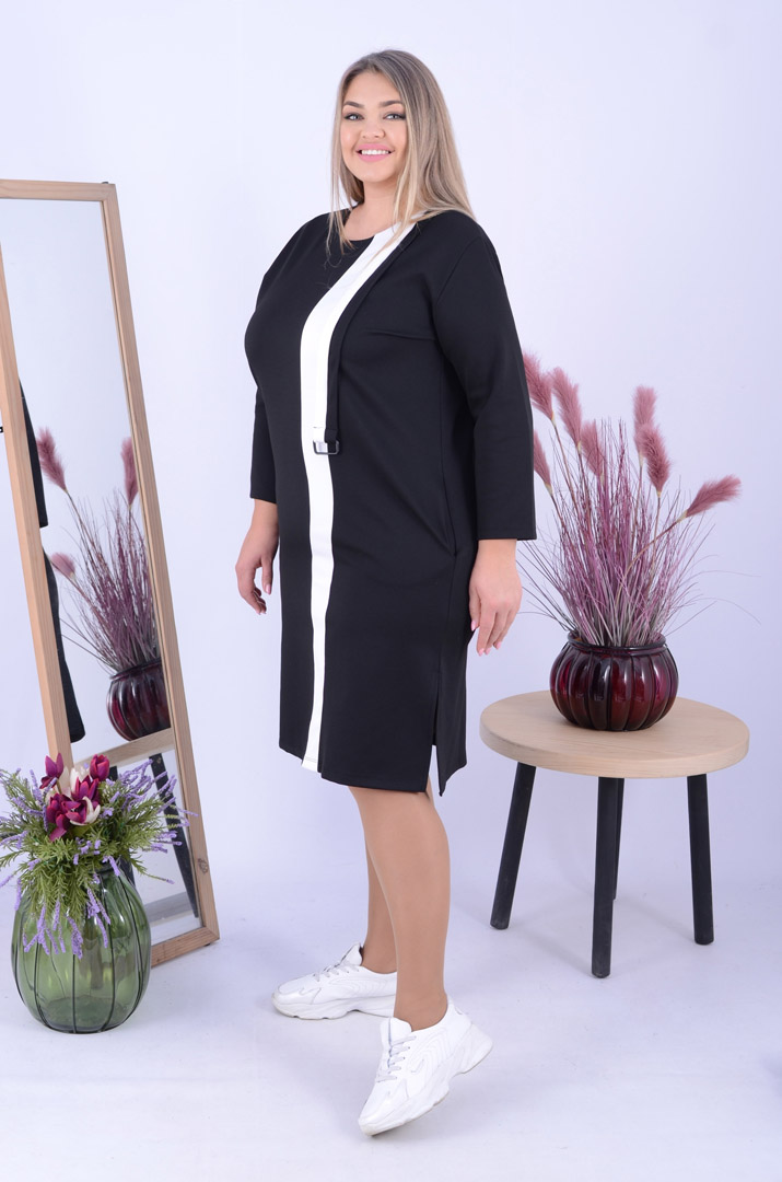 Сукня міді футляр з кишенями батал