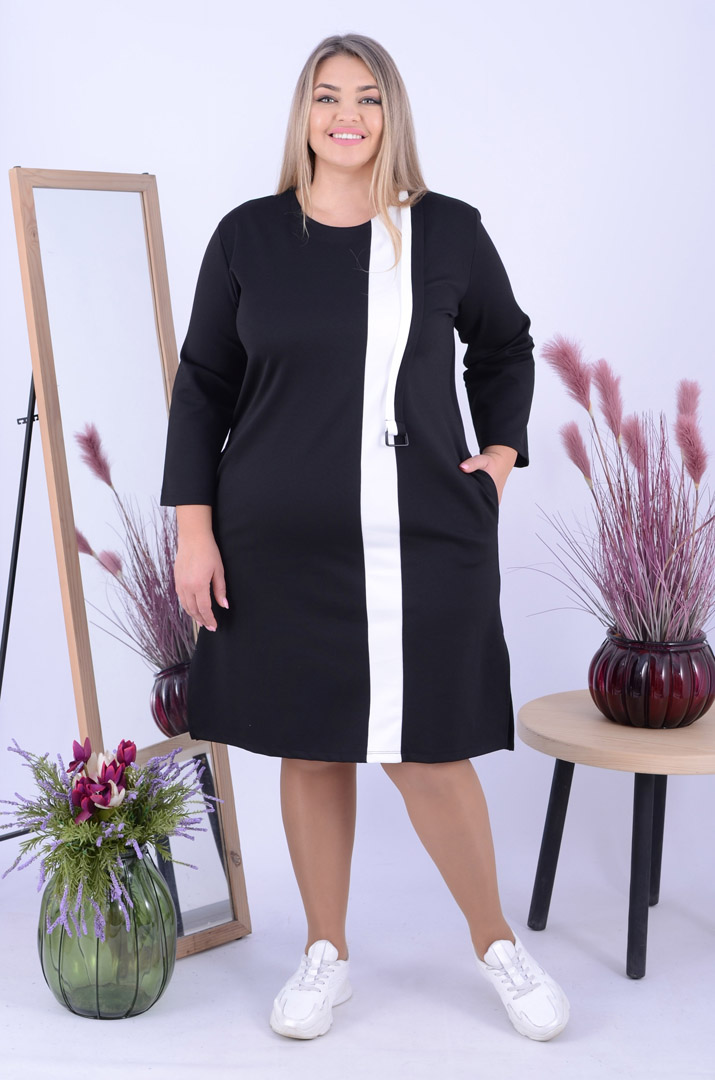 Сукня міді футляр з кишенями батал