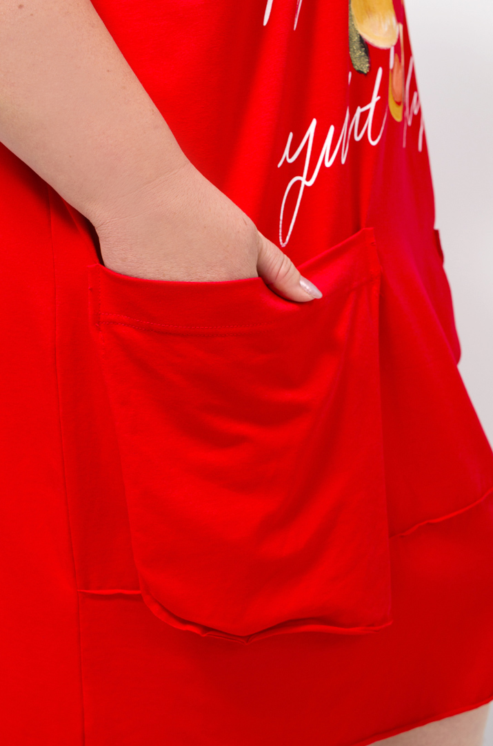 Платье миди с ярким принтом батал