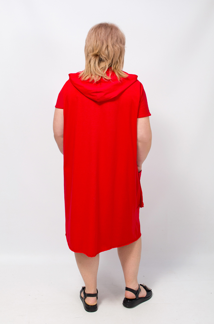 Платье миди с ярким принтом батал