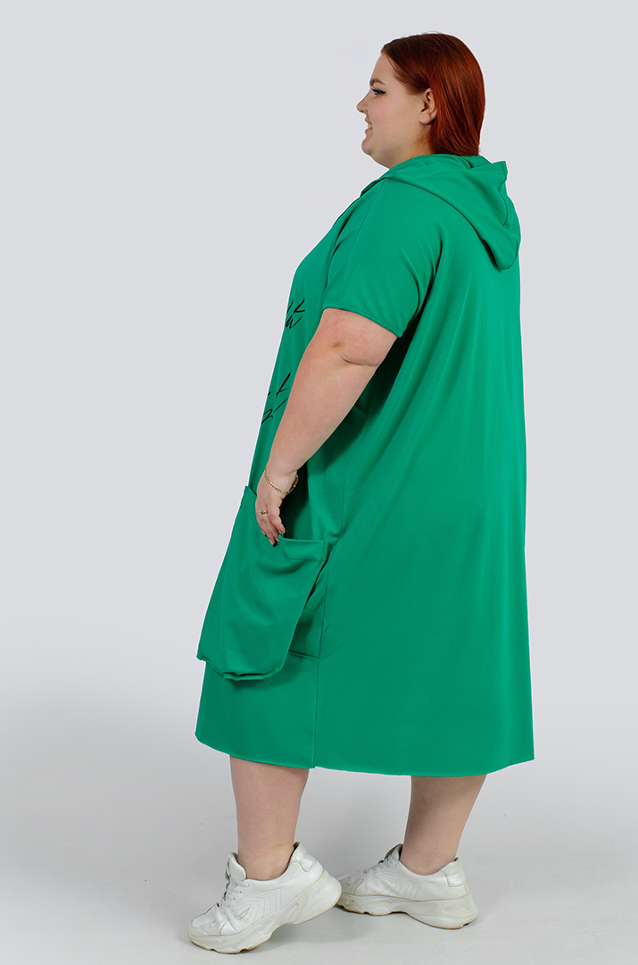 Платье миди с ярким принтом батал