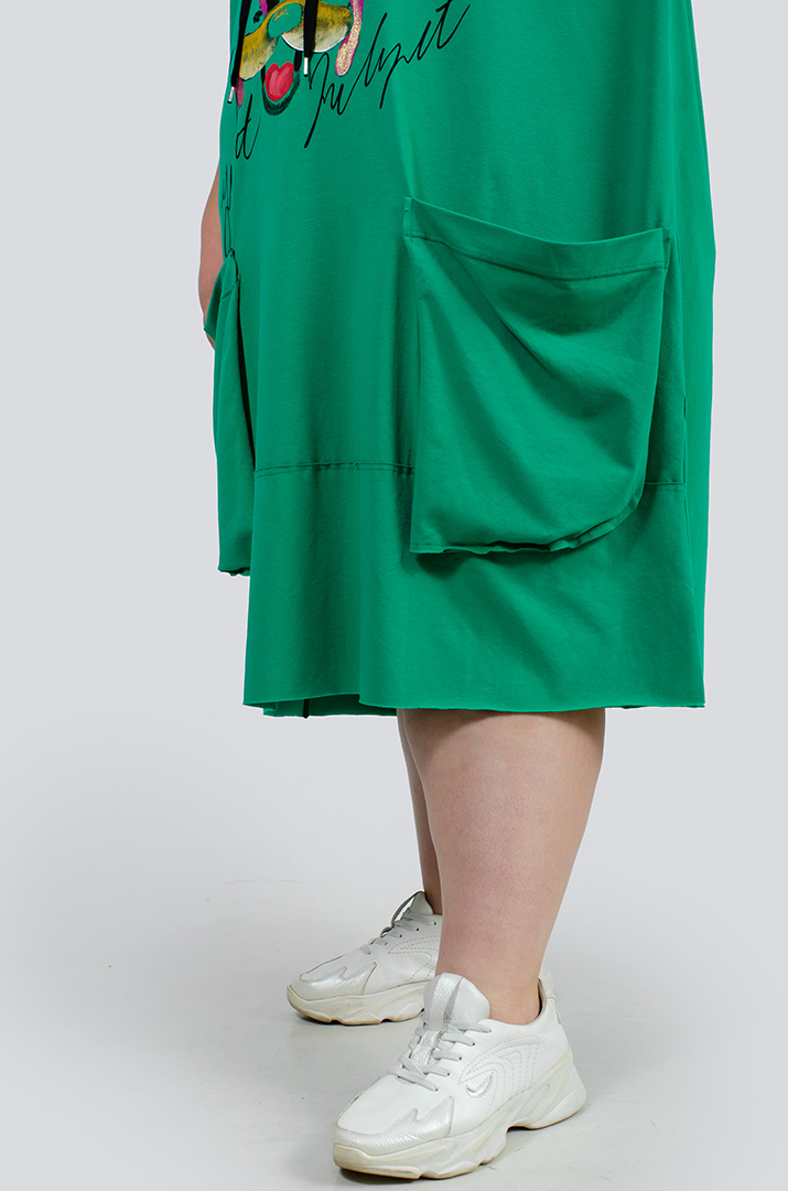 Платье миди с ярким принтом батал