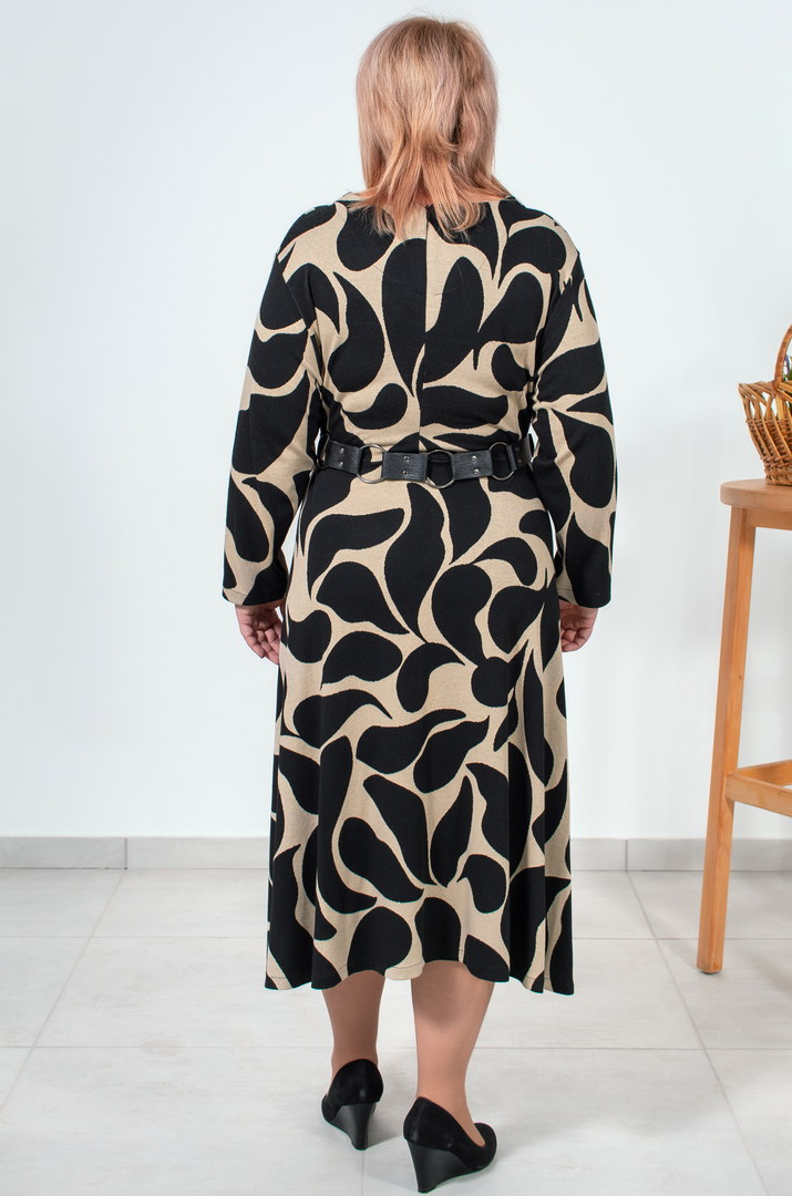 Платье миди с поясом батал