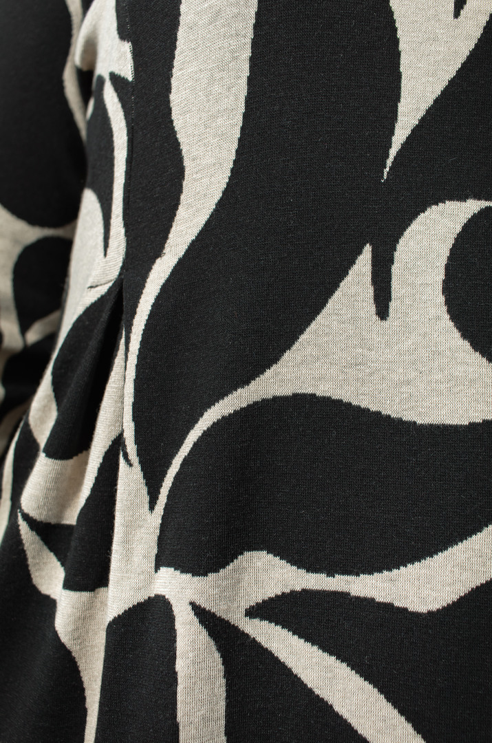 Платье миди с воротником и принтом арабески батал