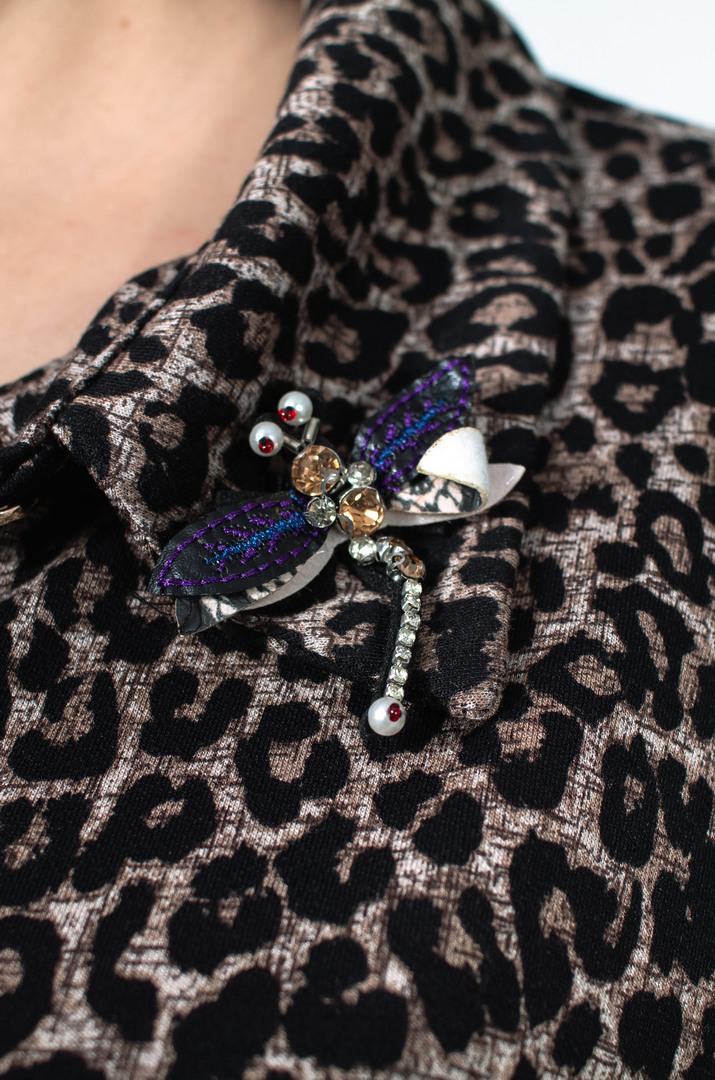 Сукня на ґудзиках з леопардовим принтом батал