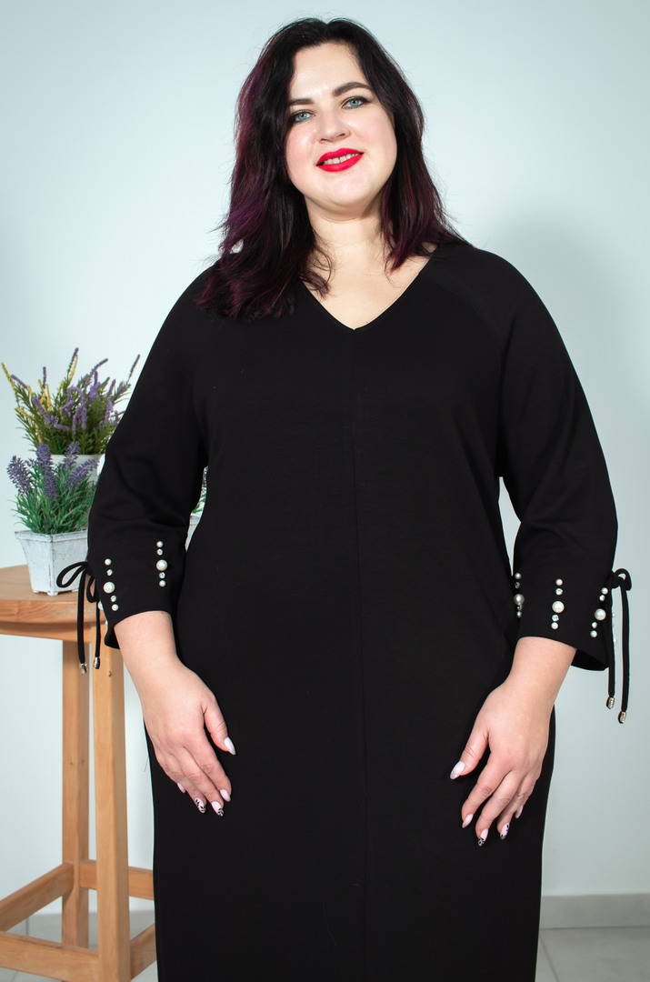 Сукня футляр з намистинами батал