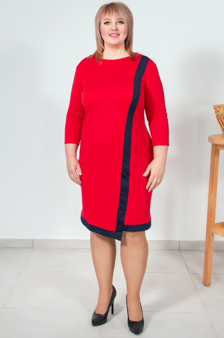 Міні сукня з діагональною смугою батал