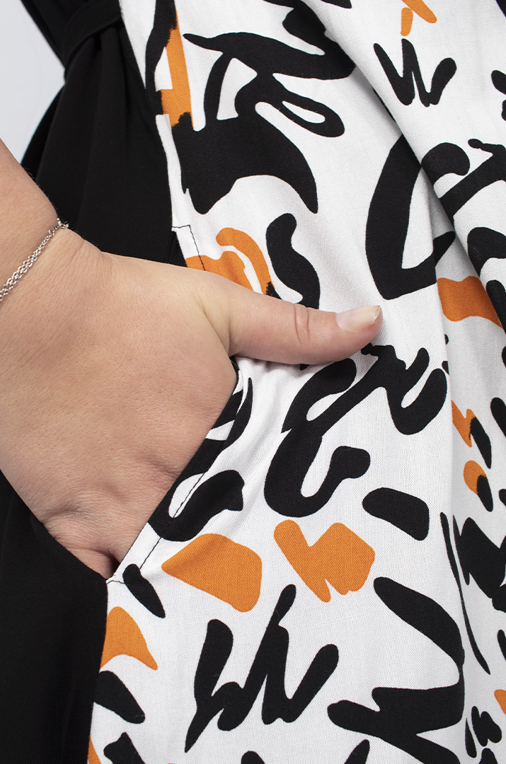 Сукня на запах з асиметричним принтом супер батал