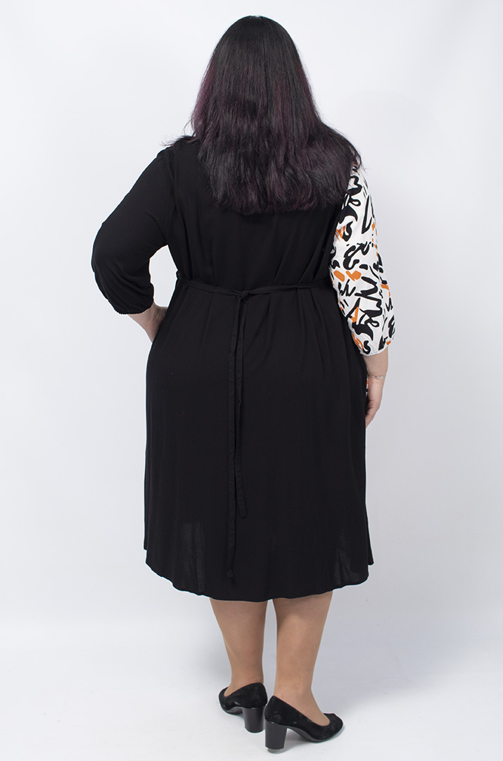 Сукня на запах з асиметричним принтом супер батал