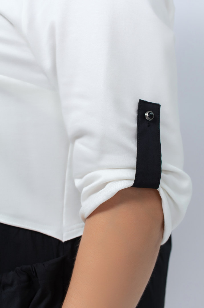 Сукня міні трапеція чорно-біла батал