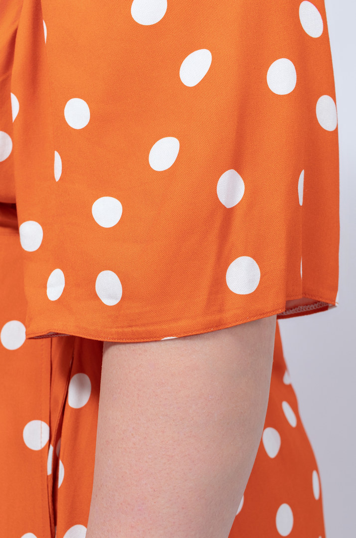 Платье макси в горох в двух цветах батал