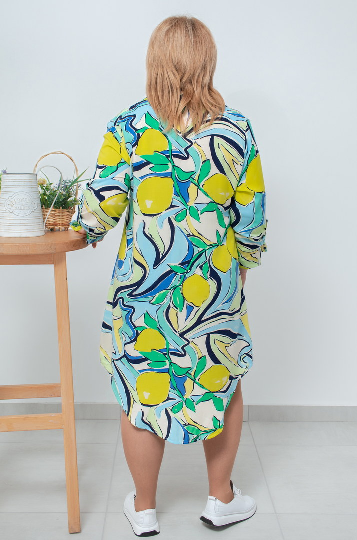 Сукня-сорочка в абстрактний принт супер батал