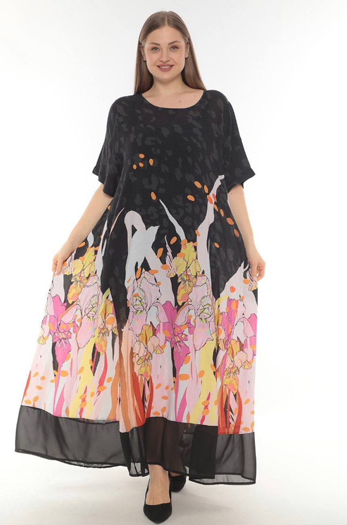 Легкое штапельное платье батал