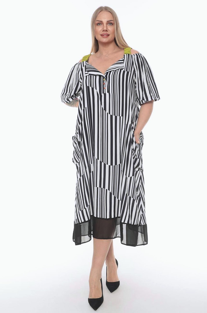 Чорно-біла сукня батал