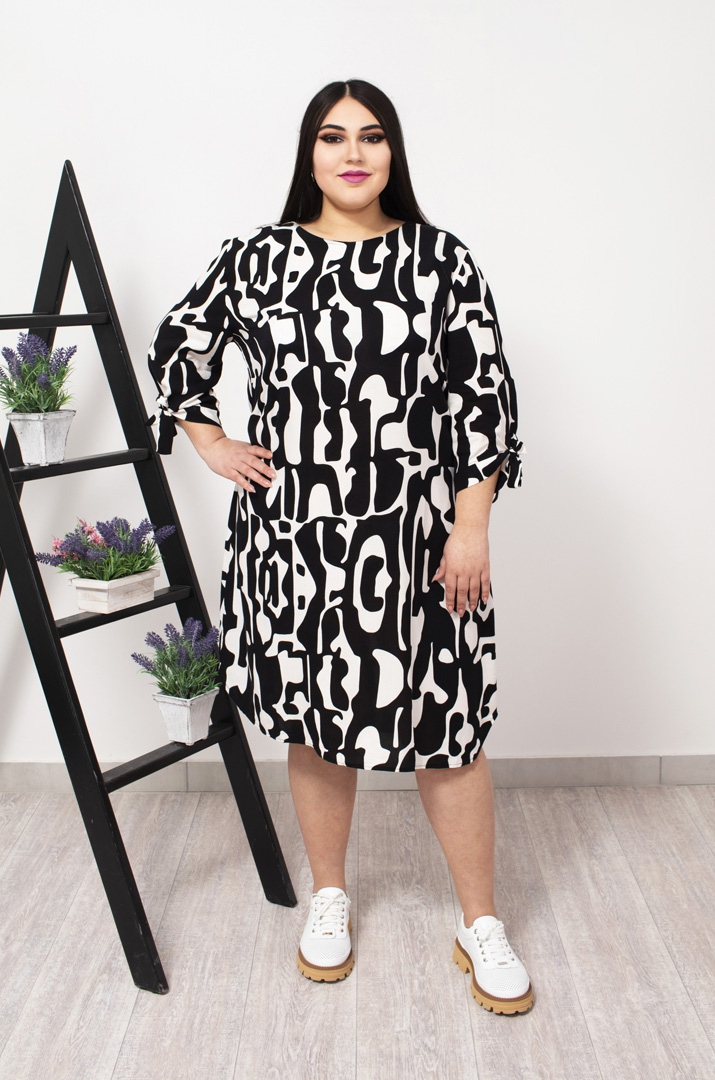 Сукня міні з рукавами на зав'язках супер батал