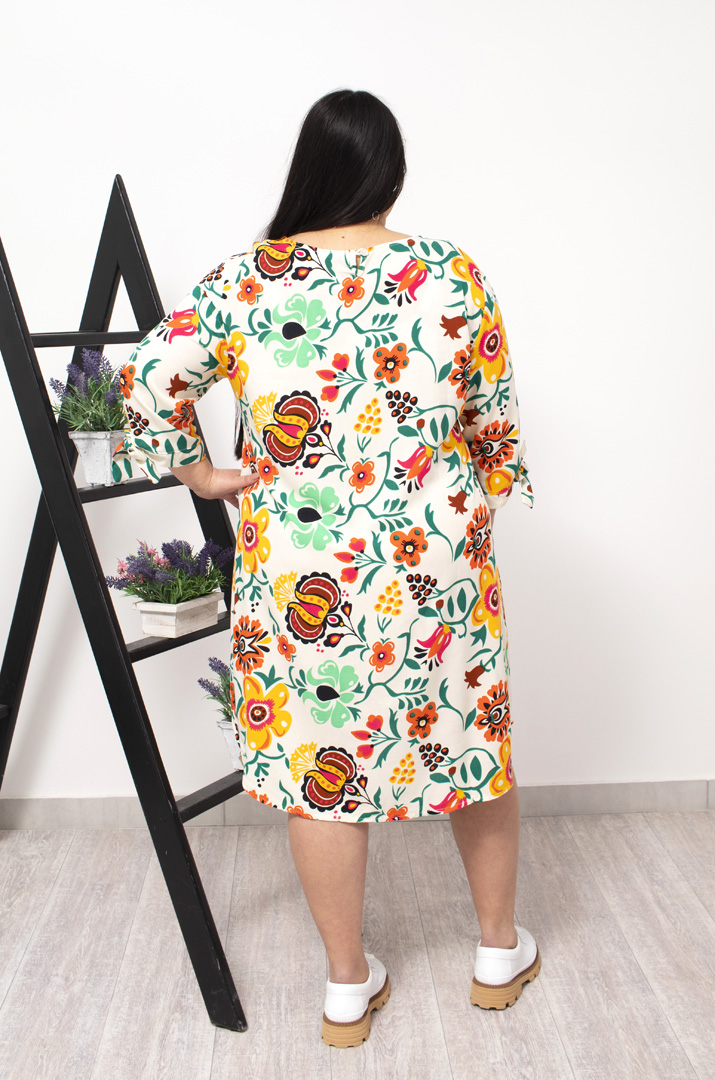 Сукня міні з рукавами на зав'язках супер батал