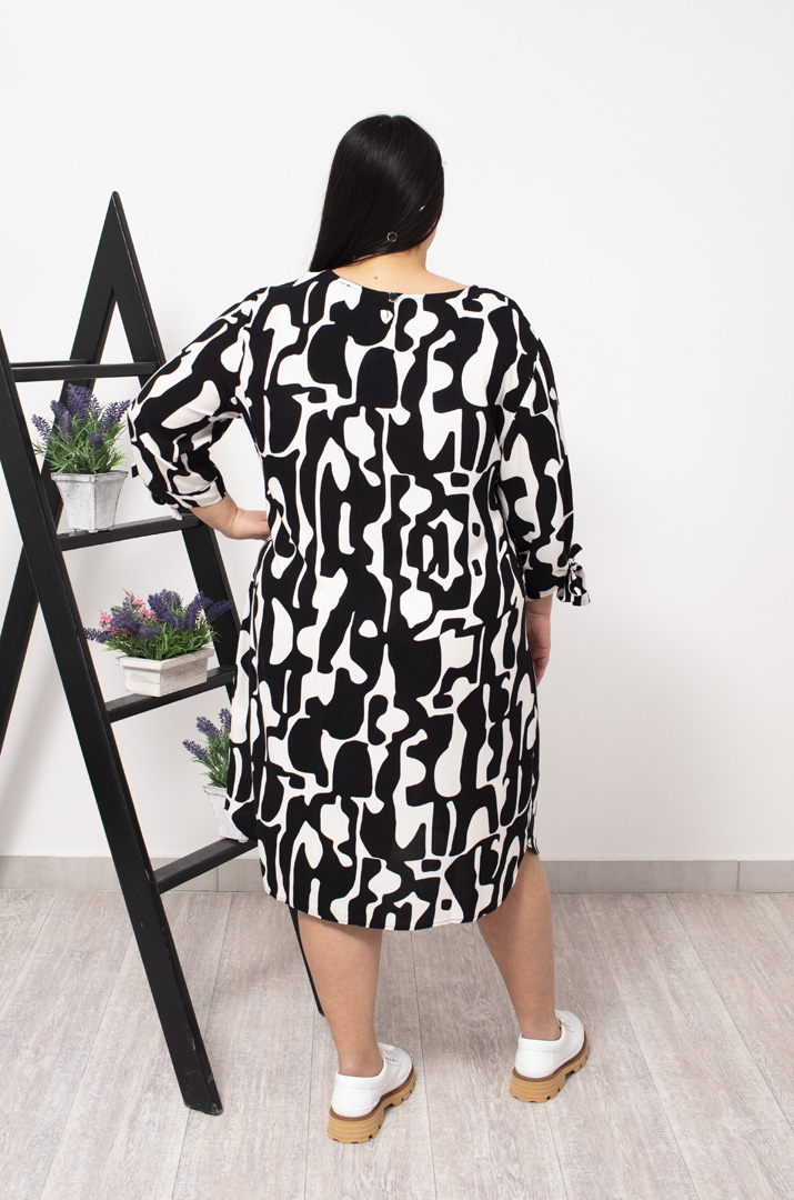 Сукня міні з рукавами на зав'язках супер батал