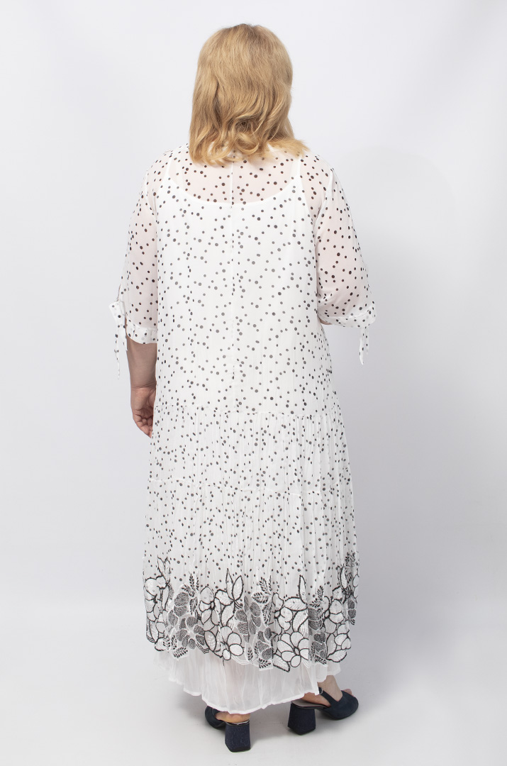 Нарядна шифонова сукня з прикрасою супер батал