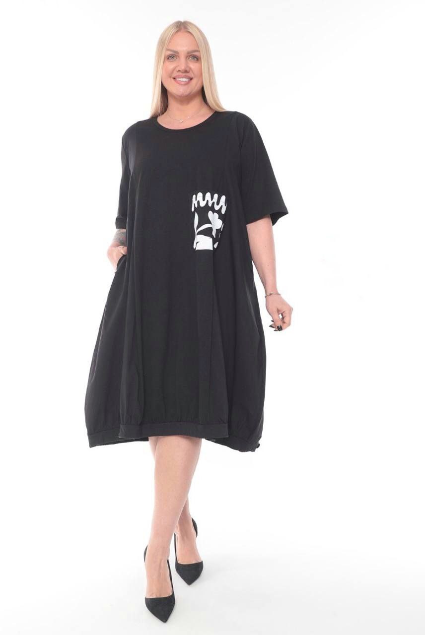 Однотонна ніжна сукня у двох кольорах батал