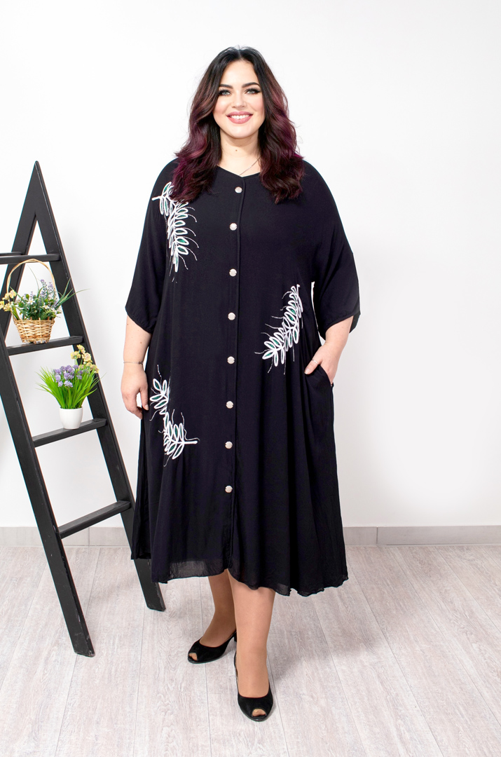 Сукня із легкої жатки на ґудзиках супер батал