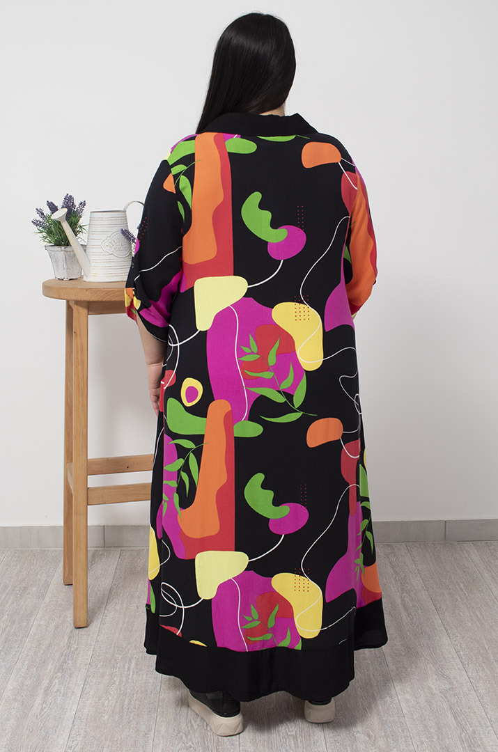 Сукня довга в яскравий принт батал