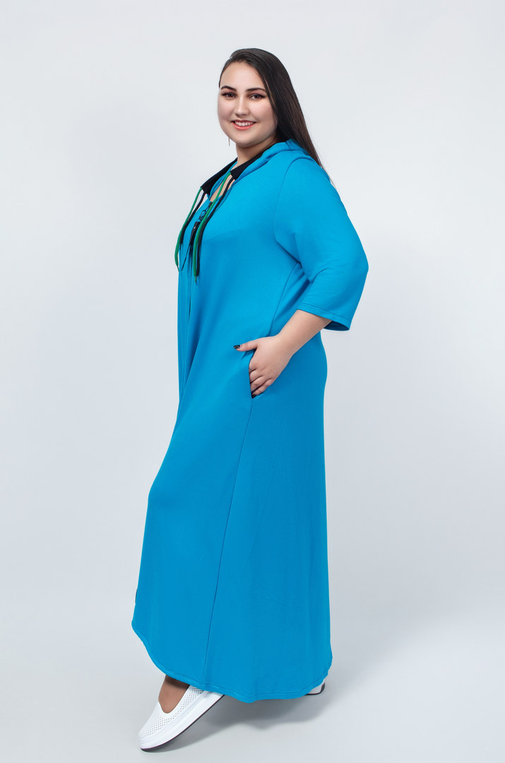 Сукня максі на блискавці з прикрасою батал