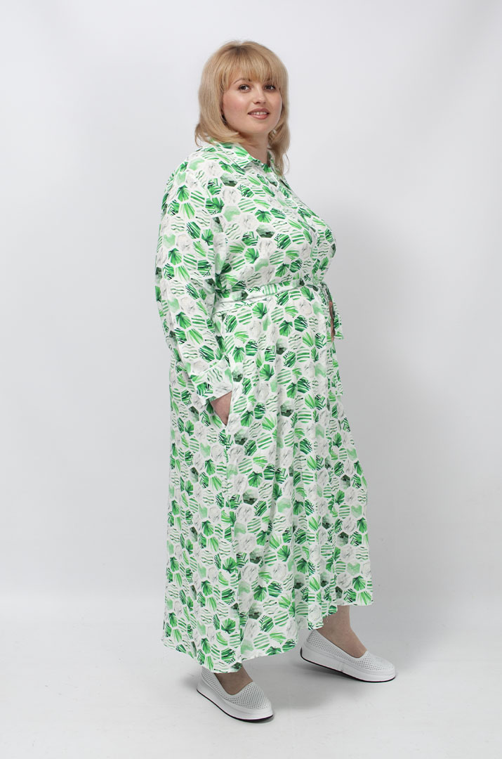 Яскрава сукня максі з поясом супер батал