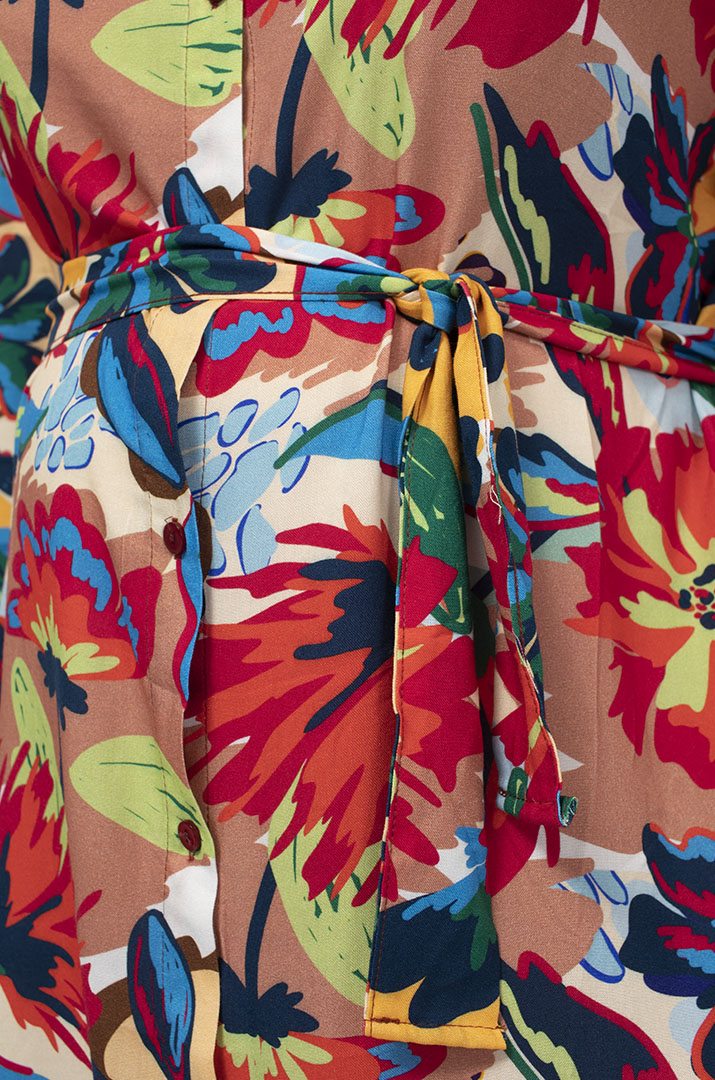 Яскрава сукня максі з поясом супер батал