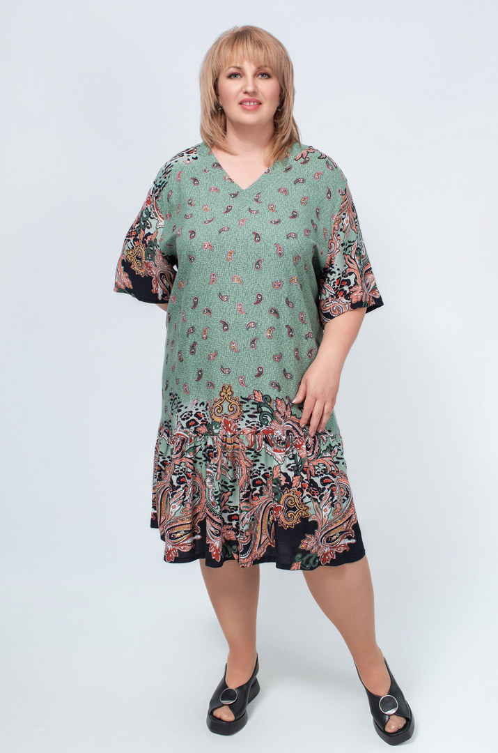 Платье штапель в принт супер батал