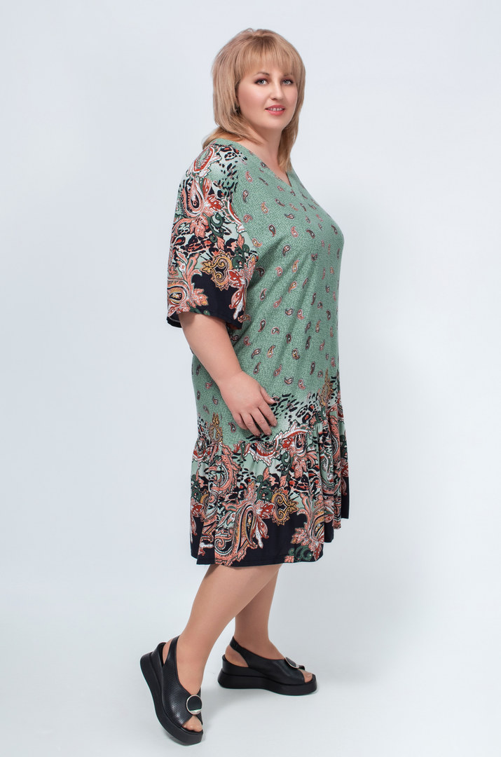 Платье штапель в принт супер батал