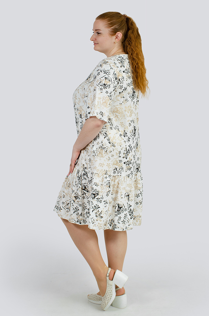 Платье штапель в принт супер батал