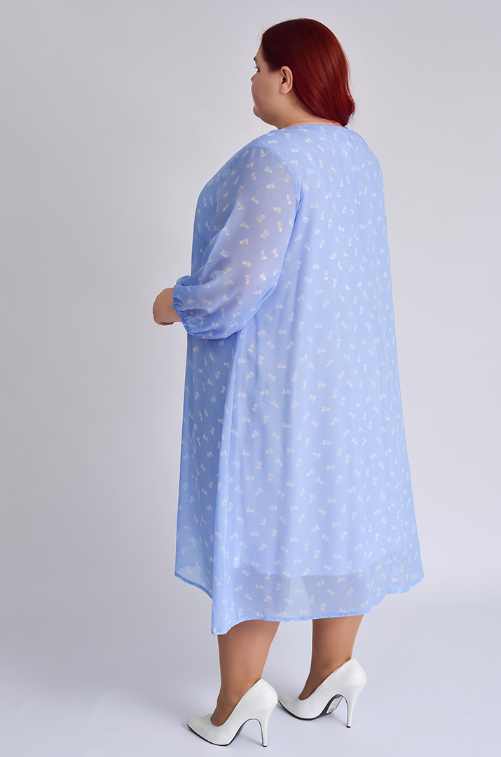 Легка шифонова сукня в принт супер батал