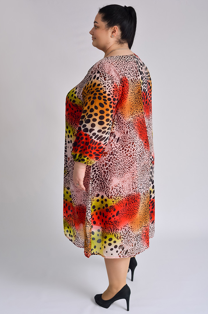 Легка шифонова сукня в принт супер батал