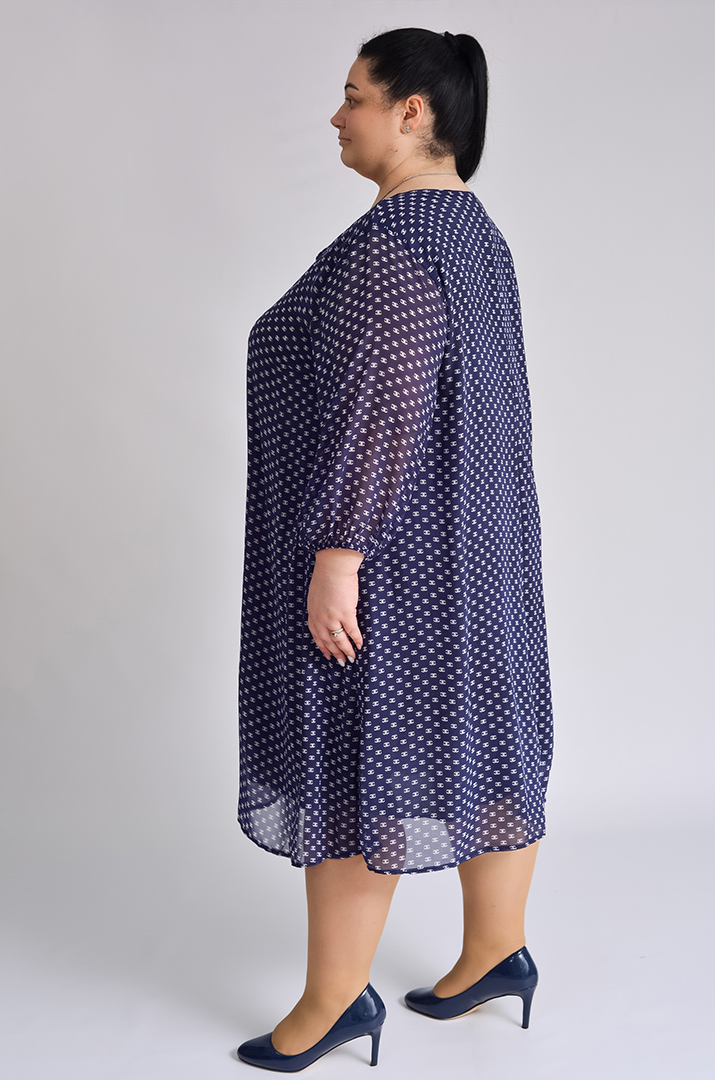 Легка шифонова сукня в принт супер батал