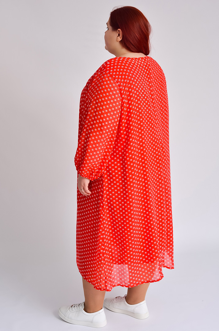 Легка шифонова сукня в принт супер батал