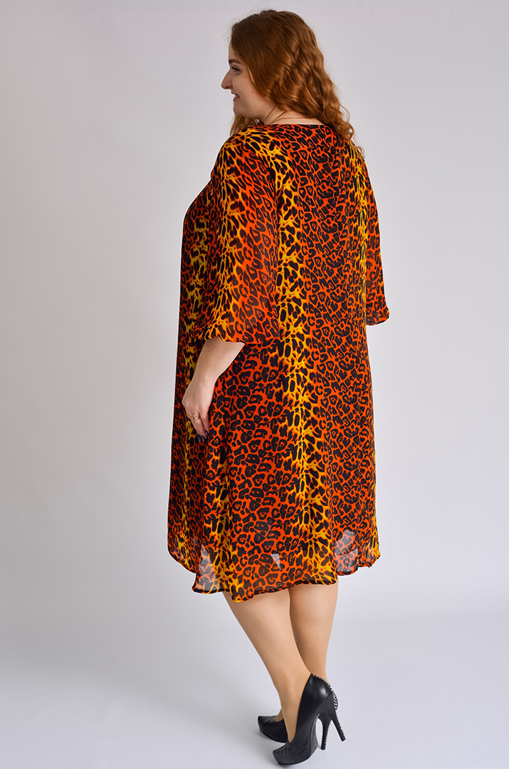 Легка шифонова сукня в принт супер батал