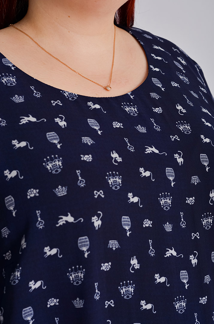 Легка шифонова сукня в принт супер батал