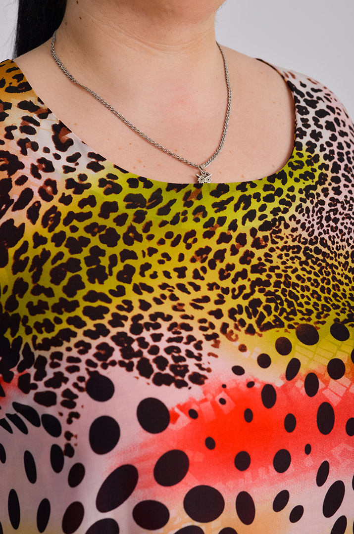 Легка шифонова сукня в принт супер батал