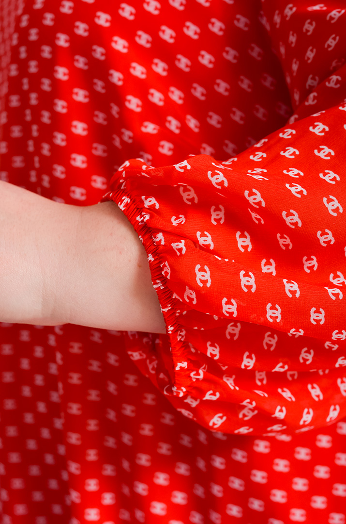 Легка шифонова сукня в принт супер батал